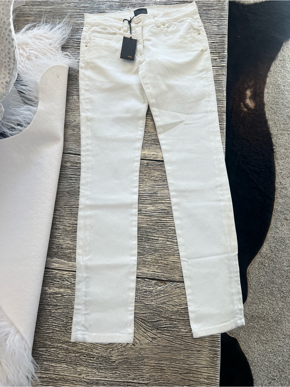 Fendi Girls' White Slim Jeans
